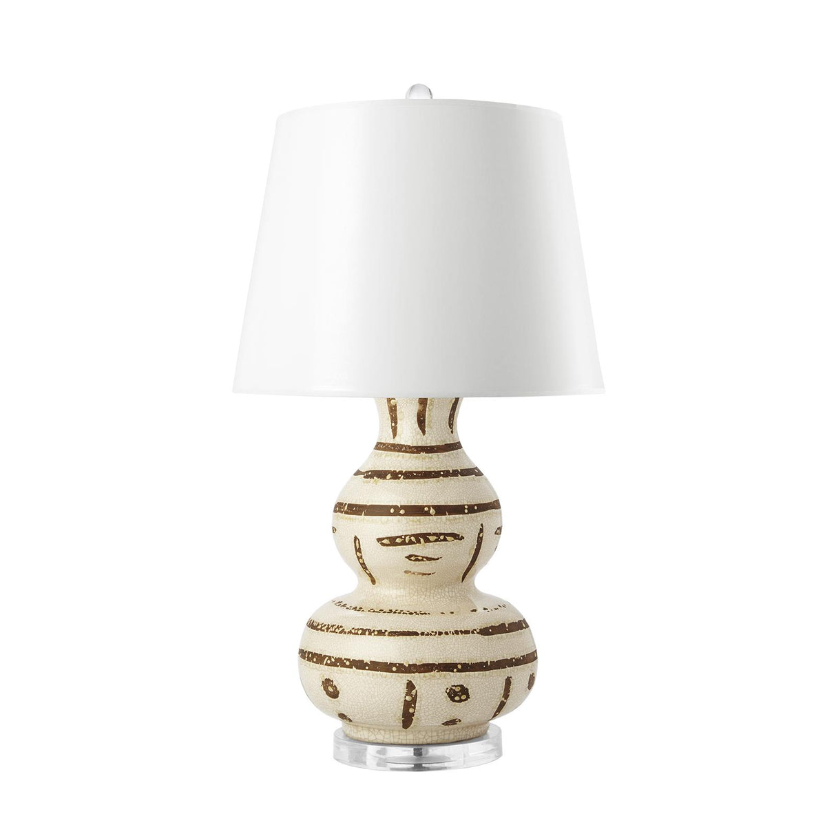 Villa & House Ivory and Brown Shino Lamp Without Shade