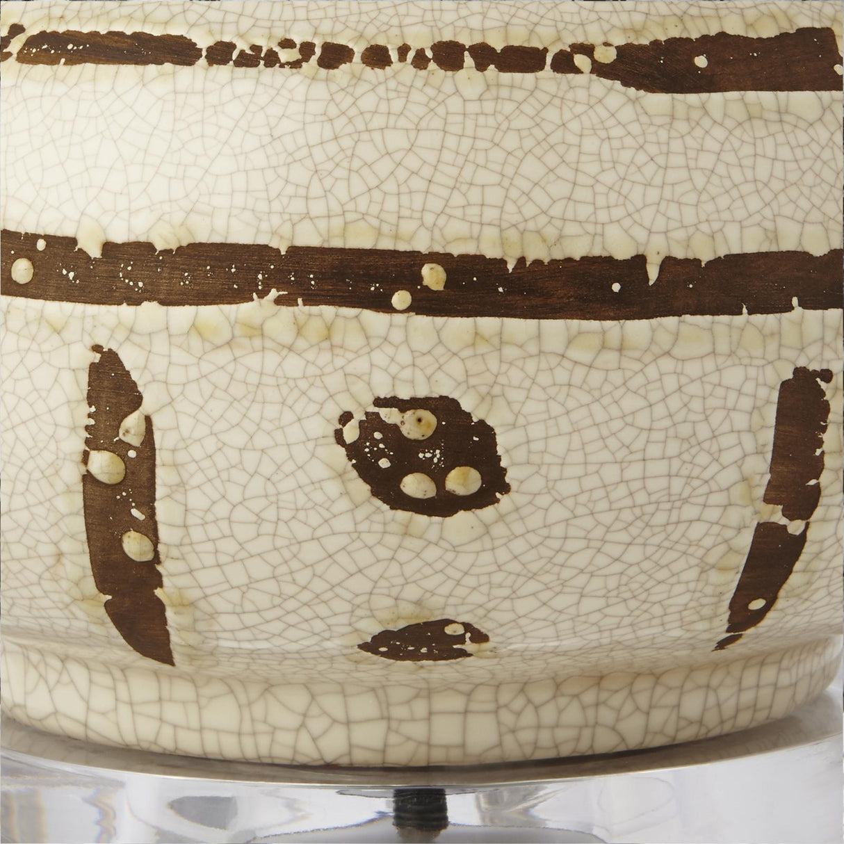 Villa & House Ivory and Brown Shino Lamp Without Shade
