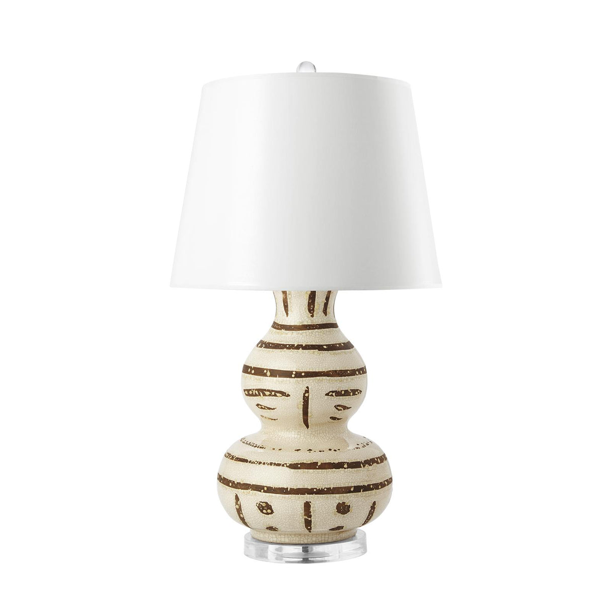 Villa & House Ivory and Brown Shino Lamp Without Shade