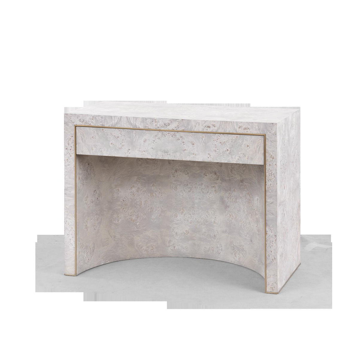 Villa & House Light Gray Burl Sloane 1-Drawer Side Table