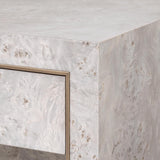 Villa & House Light Gray Burl Sloane 1-Drawer Side Table