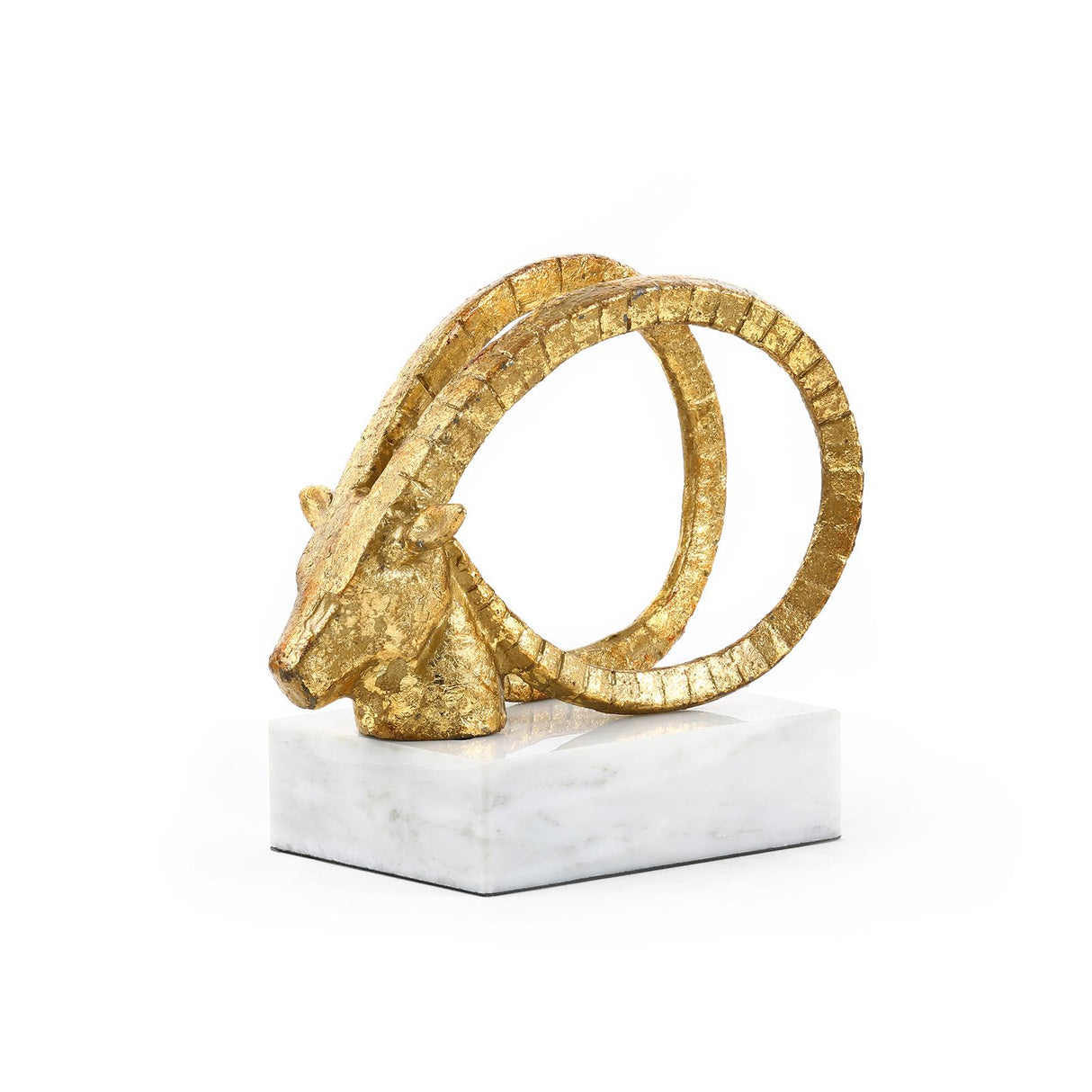 Villa & House Gold Leaf Spiral Horn Statue