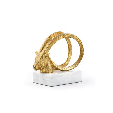 Villa & House Gold Leaf Spiral Horn Statue