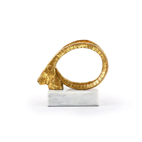 Villa & House Gold Leaf Spiral Horn Statue