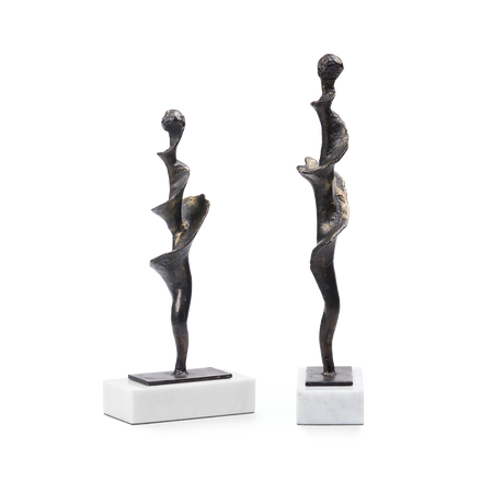 Villa & House Bronze Spiral Small Statue Set of 2