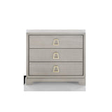 Villa & House Taupe Gray Stanford 3-Drawer Side Table