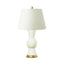 Villa & House White Smoke Tao Lamp with Shade 16-inch White Linen, with Gold