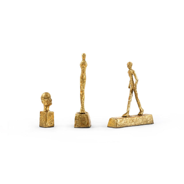 Villa & House Gold Leaf Three Forms Set of 3 Statues
