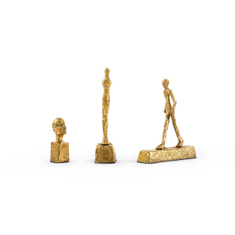 Villa & House Gold Leaf Three Forms Set of 3 Statues