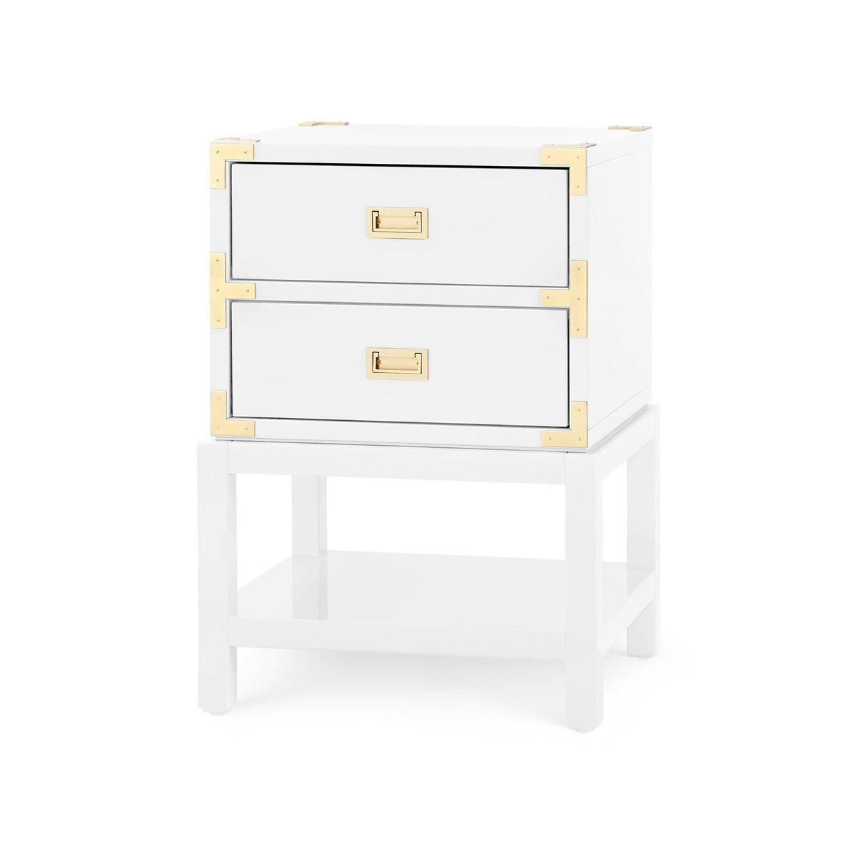 Villa & House Gloss White Tansu 2-Drawer Side Table