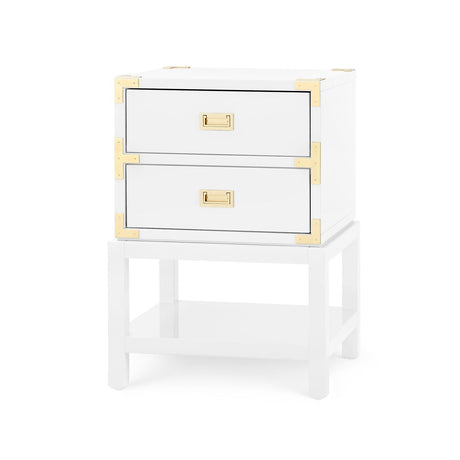 Villa & House Gloss White Tansu 2-Drawer Side Table