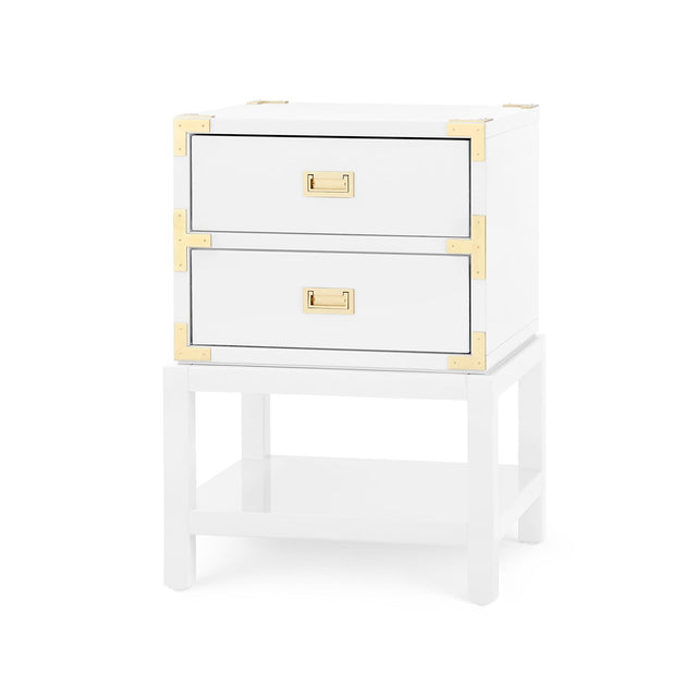 Villa & House Gloss White Tansu 2-Drawer Side Table