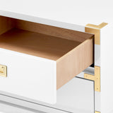 Villa & House Gloss White Tansu 2-Drawer Side Table