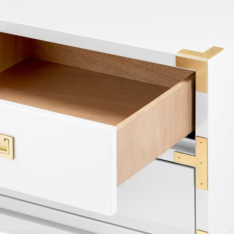 Villa & House Gloss White Tansu 2-Drawer Side Table