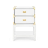 Villa & House Gloss White Tansu 2-Drawer Side Table