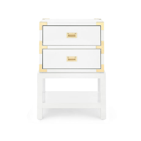 Villa & House Gloss White Tansu 2-Drawer Side Table