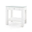 Villa & House Chiffon White Valentina Grasscloth 1-Drawer Side Table