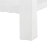 Villa & House Chiffon White Valentina Grasscloth 1-Drawer Side Table