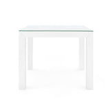 Villa & House Chiffon White Valentina Grasscloth Game Table