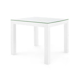 Villa & House Chiffon White Valentina Grasscloth Game Table