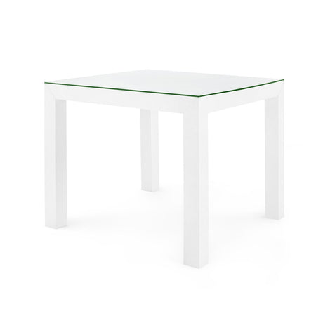Villa & House Chiffon White Valentina Grasscloth Game Table