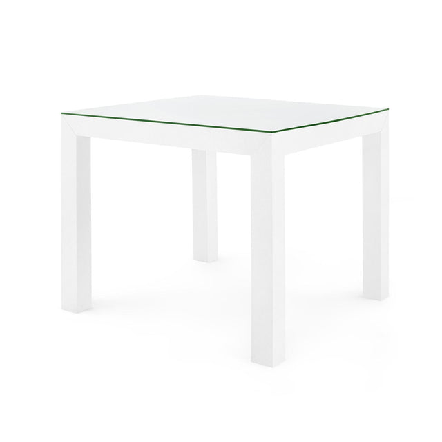 Villa & House Chiffon White Valentina Grasscloth Game Table