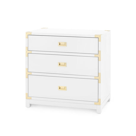 Villa & House Gloss White Victoria 3-Drawer Side Table