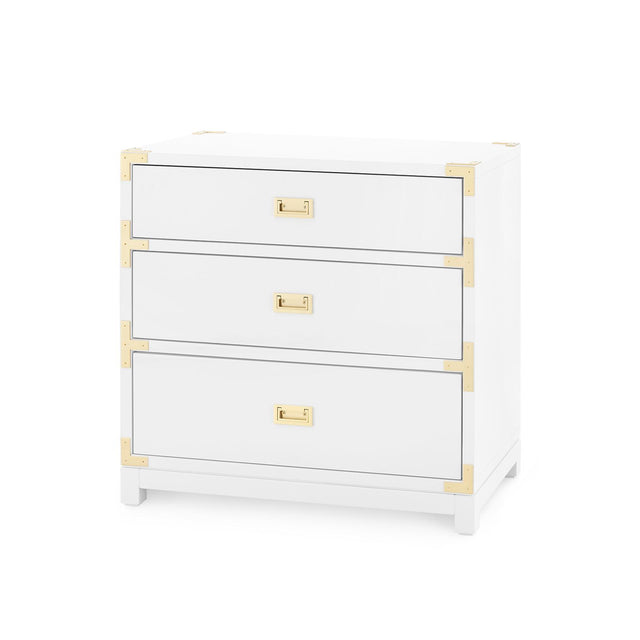 Villa & House Gloss White Victoria 3-Drawer Side Table