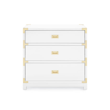 Villa & House Gloss White Victoria 3-Drawer Side Table