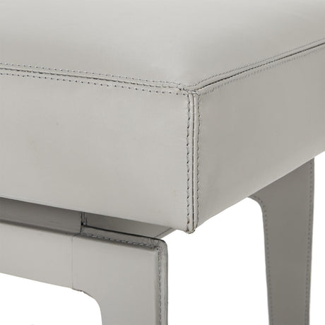 Villa & House Gray Leather Winston Stool