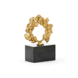Villa & House Gold Leaf Wreath Statue