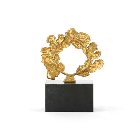 Villa & House Gold Leaf Wreath Statue