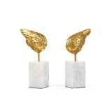Villa & House Gold Leaf Wings Statue (Pair)