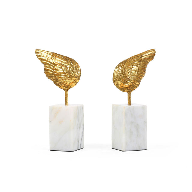 Villa & House Gold Leaf Wings Statue (Pair)