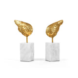 Villa & House Gold Leaf Wings Statue (Pair)