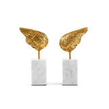 Villa & House Gold Leaf Wings Statue (Pair)