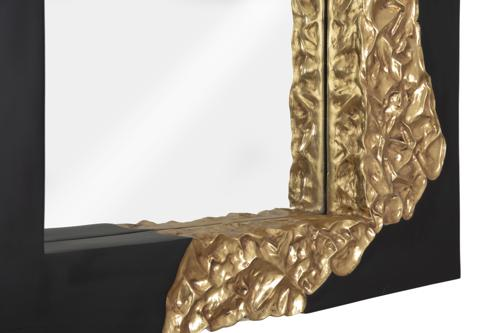 Phillips Collection Mercury , Square, Black, Gold Leaf Black Mirror