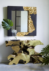 Phillips Collection Mercury , Square, Black, Gold Leaf Black Mirror