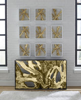 Phillips Collection Cast Root Metal Framed  Table Resin Gold Leaf SM Console