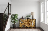Phillips Collection Cast Root Metal Framed  Table Resin Gold Leaf SM Console