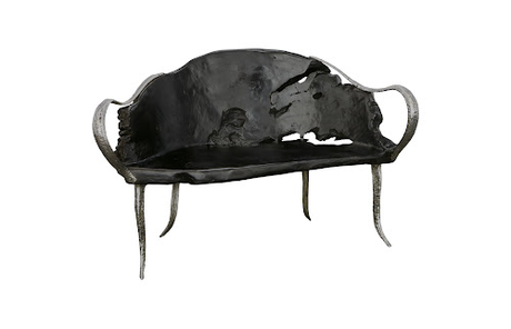 Phillips Collection Graven Live Edge Bench Black Chair