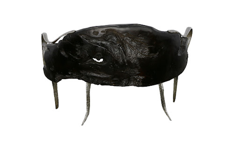 Phillips Collection Graven Live Edge Bench Black Chair