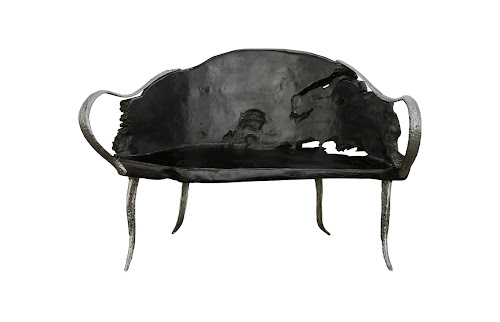 Phillips Collection Graven Live Edge Bench Black Chair