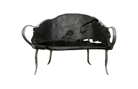Phillips Collection Graven Live Edge Bench Black Chair