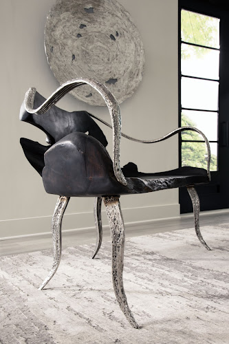 Phillips Collection Graven Live Edge Bench Black Chair