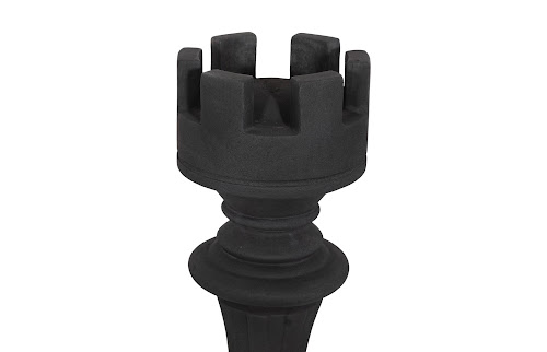 Phillips Collection Rook Chess Sculpture, Cast Stone Black, Small Black Accent