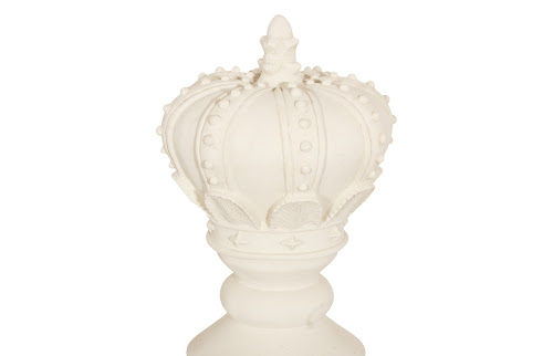 Phillips Collection King Chess Sculpture, Cast Stone White, Small Off White Accent