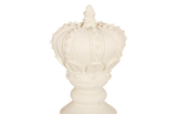 Phillips Collection King Chess Sculpture, Cast Stone White, Small Off White Accent