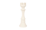 Phillips Collection Rook Chess Sculpture, Cast Stone White, Small Off White Accent