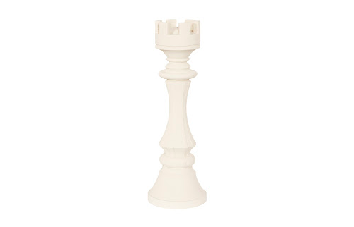 Phillips Collection Rook Chess Sculpture, Cast Stone White, Small Off White Accent